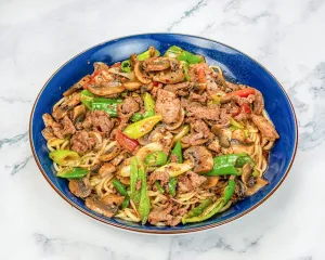 Picture of dish Noodles with Stir-Fried Beef and Mushrooms at IMRAN Halal Beef Noodle