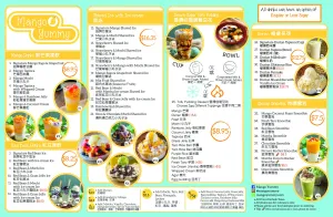 Picture of menu information at Mango Yummy