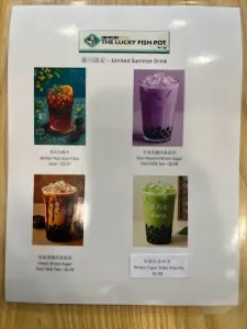 Picture of menu information at The Lucky Fish Pot