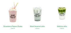 Picture of menu information at Boba Run