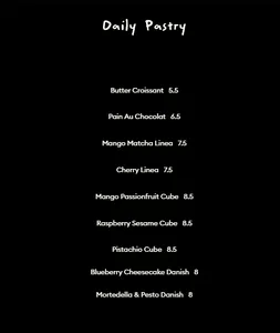 Picture of menu information at Ellipsis