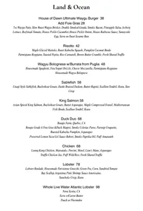 Picture of menu information at House of Dawn