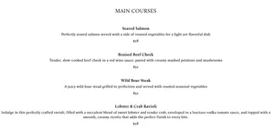 Picture of menu information at Open Outcry