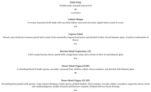 Picture of menu information at Open Outcry