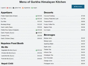 Gurkha Himalayan Kitchen Restaurant - Asian restaurant – fine dining dishes, interior photos, and ambiance.