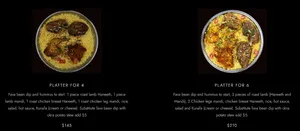 Picture of menu information at Saba Foods