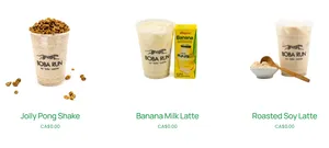 Picture of menu information at Boba Run