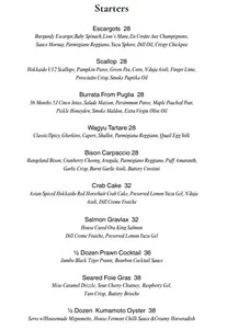 Picture of menu information at House of Dawn