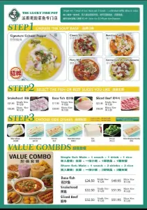 Picture of menu information at The Lucky Fish Pot