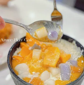 Picture of dish Mango tapioca, Taro mochi Soup at Azure Cafe