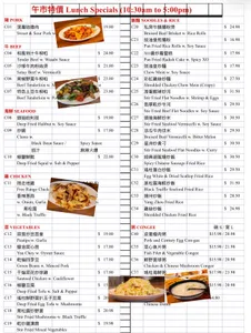 Picture of menu information at Happy Valley Hong Kong Cafe