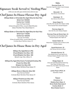 Picture of menu information at House of Dawn