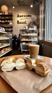 Awesome Bagel & Café - Cafe restaurant in Downtown Vancouver – fine dining dishes, interior photos, and ambiance.