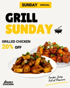 Picture of menu information at Sparky Chicken