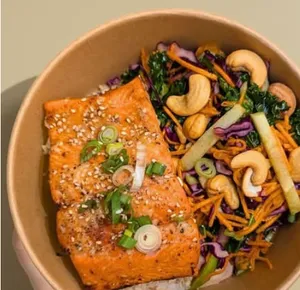 Picture of dish Honey Miso Glazed Salmon Bowl at WELA Downtown