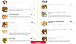 Picture of menu information at Chickasta Vancouver