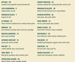 Picture of menu information at Bar Bravo