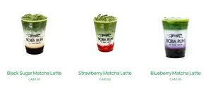 Picture of menu information at Boba Run