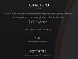 PiDGiN - Global restaurant in Downtown Vancouver – fine dining dishes, interior photos, and ambiance.