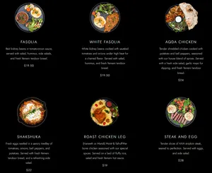 Picture of menu information at Saba Foods