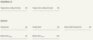 Picture of menu information at La Taqueria Brentwood