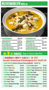 Picture of menu information at Meetrice Noodle