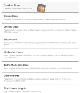 Blaze Gourmet Burgers - Burger & Fried Chicken restaurant in Vancouver – fine dining dishes, interior photos, and ambiance.