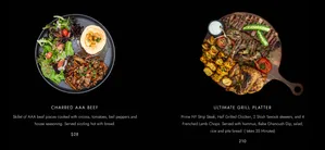 Picture of menu information at Saba Foods