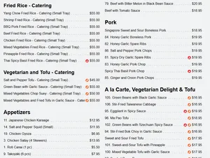 Picture of menu information at Umami Ramen + Grill