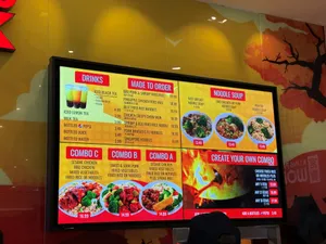 Picture of menu information at Kung Pao Wok