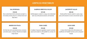 Picture of menu information at Curry N Grill