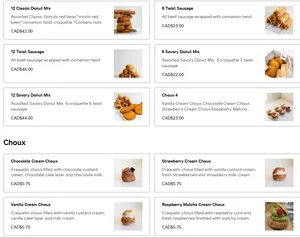 Picture of menu information at UNNI PASTRIES