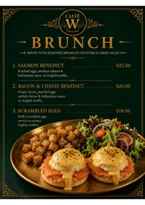 Picture of menu information at Caffe W