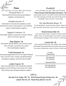 Picture of menu information at House of Dawn