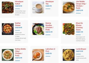 Picture of menu information at Himalayan Momo