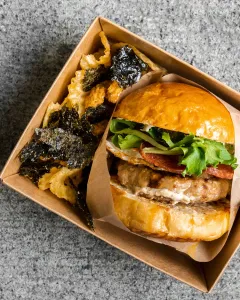 Picture of dish Turkey Loco Moco Sando at Bovine Rice Bowls