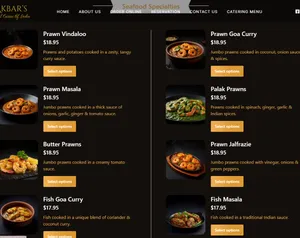 Akbar's Own Cuisine of India - Indian restaurant in Vancouver – fine dining dishes, interior photos, and ambiance.