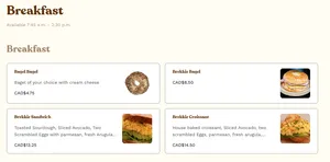 Picture of menu information at Aidan’s Coffee & Food W Hastings
