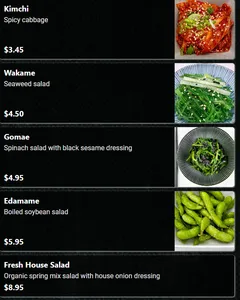 Picture of menu information at Fresh Sushi