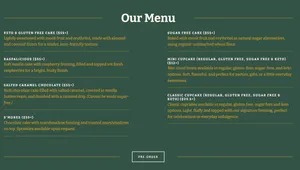 Picture of menu information at Edible Flours