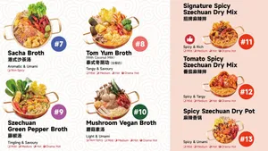 Picture of menu information at Drama Hot Pot