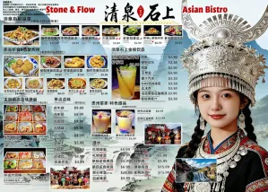 Stone and Flow Asian Bistro - Hot Pot restaurant in Richmond – fine dining dishes, interior photos, and ambiance.