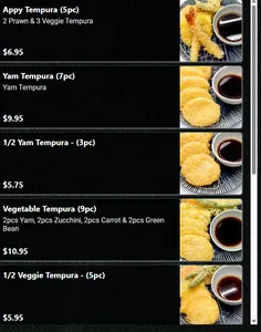 Picture of menu information at Fresh Sushi
