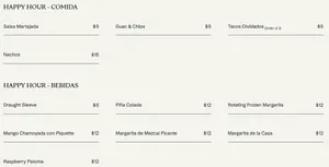 Picture of menu information at Pinche Taco Shop