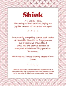 Shiok Canteen - Singaporean restaurant in New Westminster – fine dining dishes, interior photos, and ambiance.
