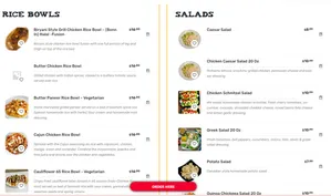 Picture of menu information at Chickasta Vancouver
