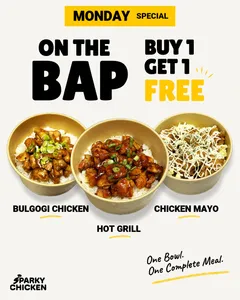 Picture of menu information at Sparky Chicken