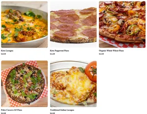 Picture of menu information at Keto Caveman Café