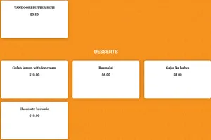 Picture of menu information at Curry N Grill