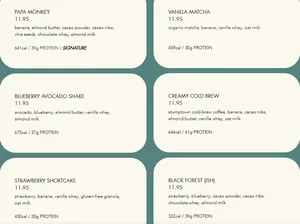 Picture of menu information at WELA Downtown